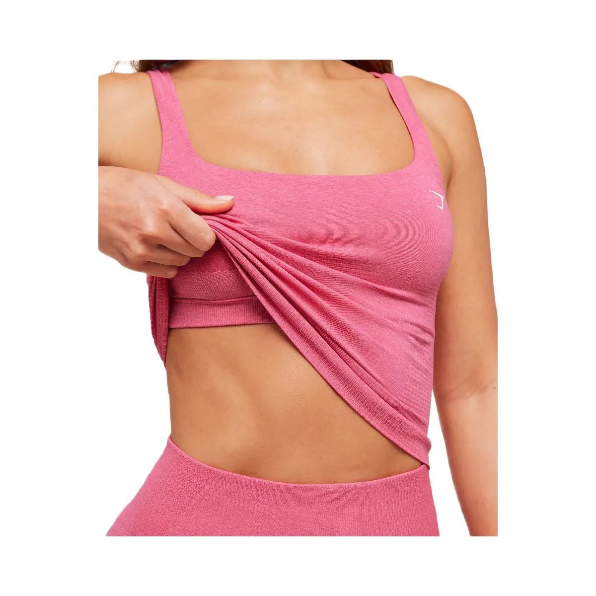 Gymshark Vital Tank With Shelf - GS Vintage Rouge Pink/ Marl - HypeFly India View 3
