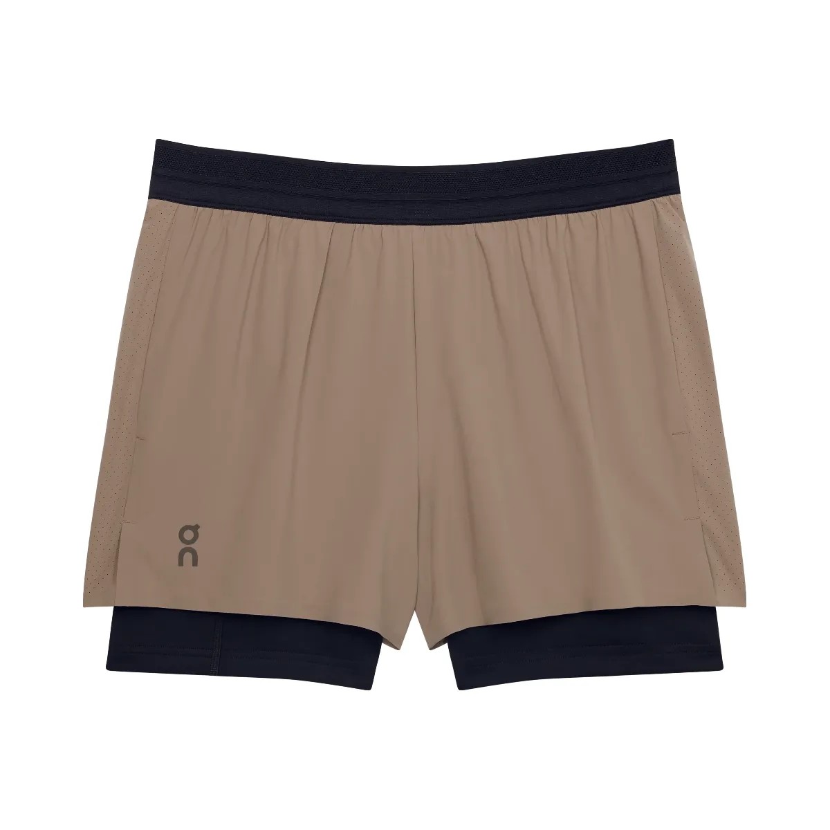 On 3" Performance 2/1 Shorts Cinder | Black  - HypeFly India View 1
