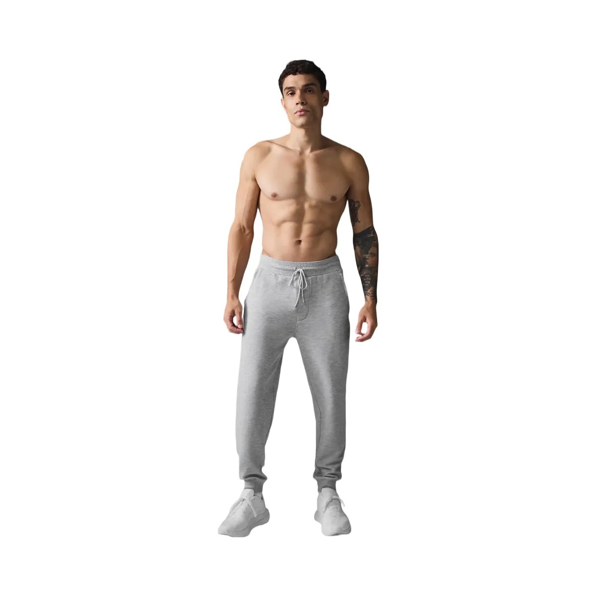 Alo Men's Micro Waffle Fast Break Jogger - Athletic Heather Grey - HypeFly India View 1