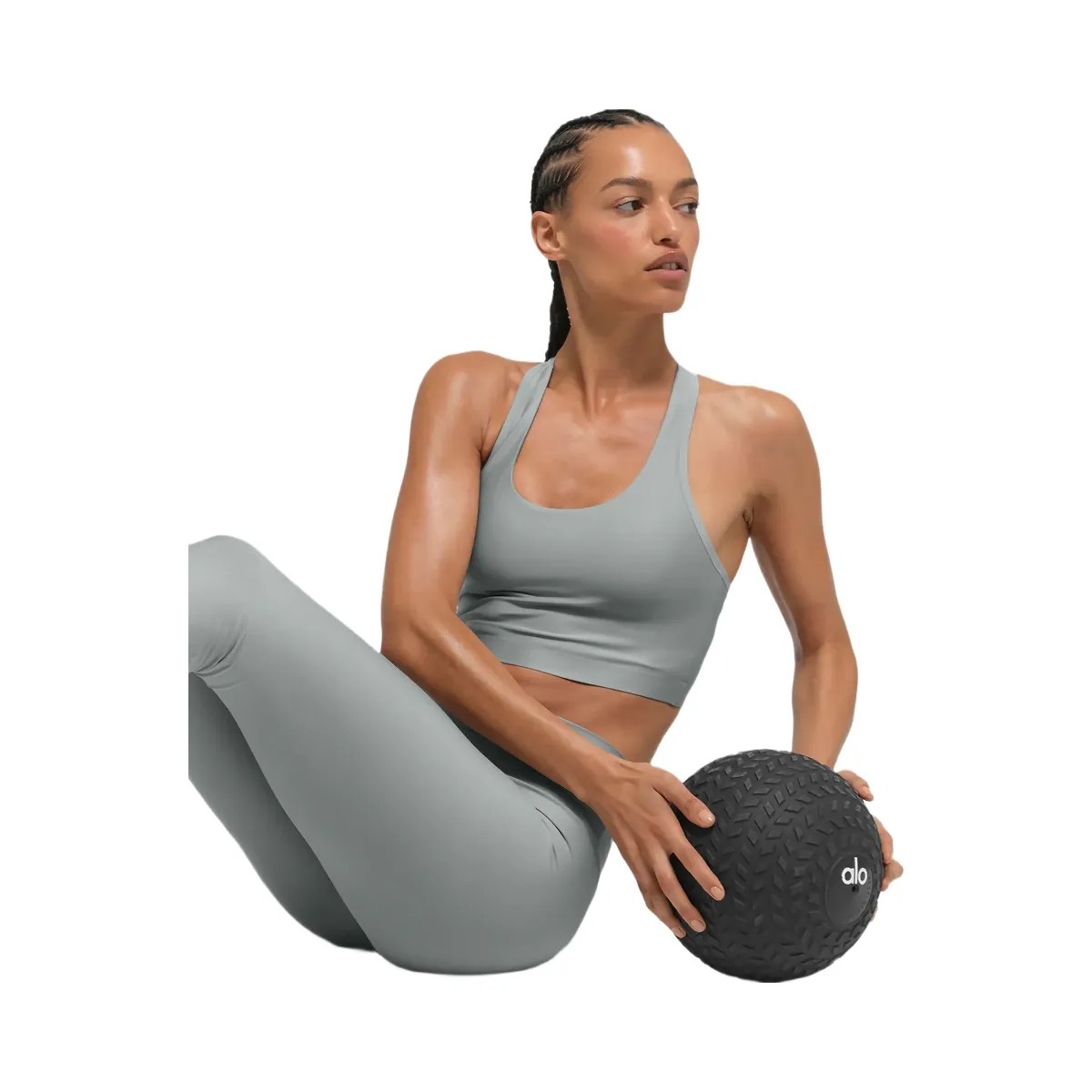 Alo Women's Airlift Super Sleek Bra Tank - Lunar Grey - HypeFly India View 4
