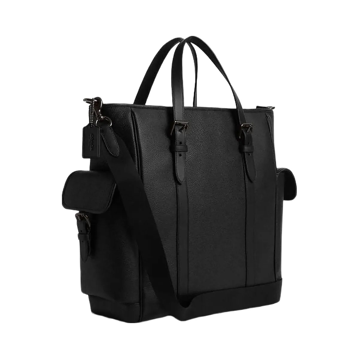Coach Sprint Tote Pebbled Leather-Black Copper Finish-Black-Black - HypeFly India View 3