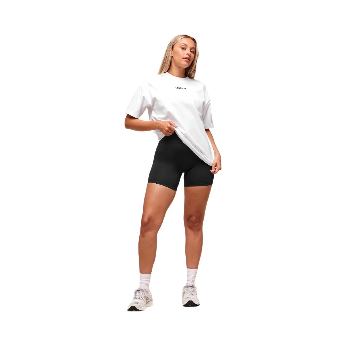 Gymshark Block Oversized T-Shirt - White - HypeFly India View 6