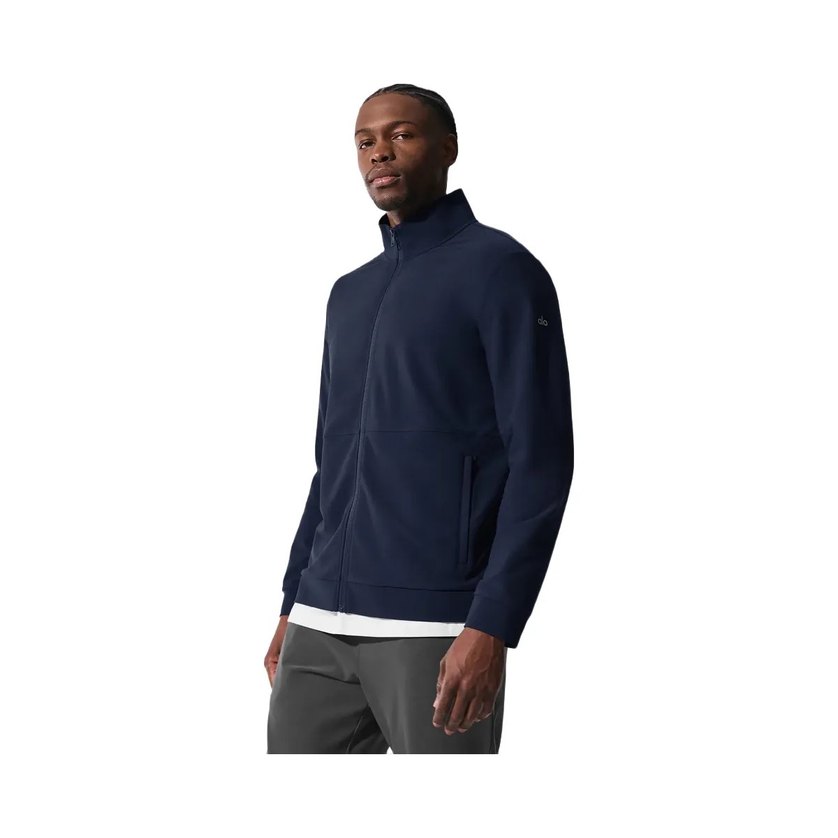 Alo Men's Conquer Max Mock Neck Full Zip - Navy - HypeFly India View 1
