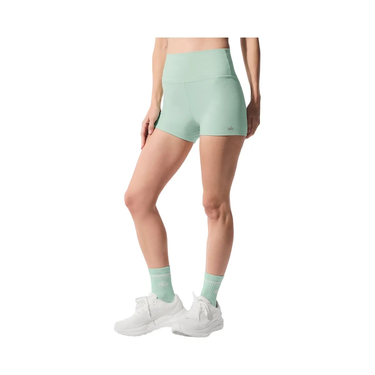 Alo Women's Alosoft High-Waist Carefree Short - Spearmint Heather - HypeFly India View 1