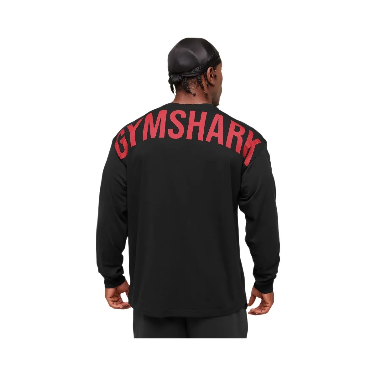 Gymshark Power Long Sleeve T-Shirt - Black/Conditioning Red - HypeFly India View 4