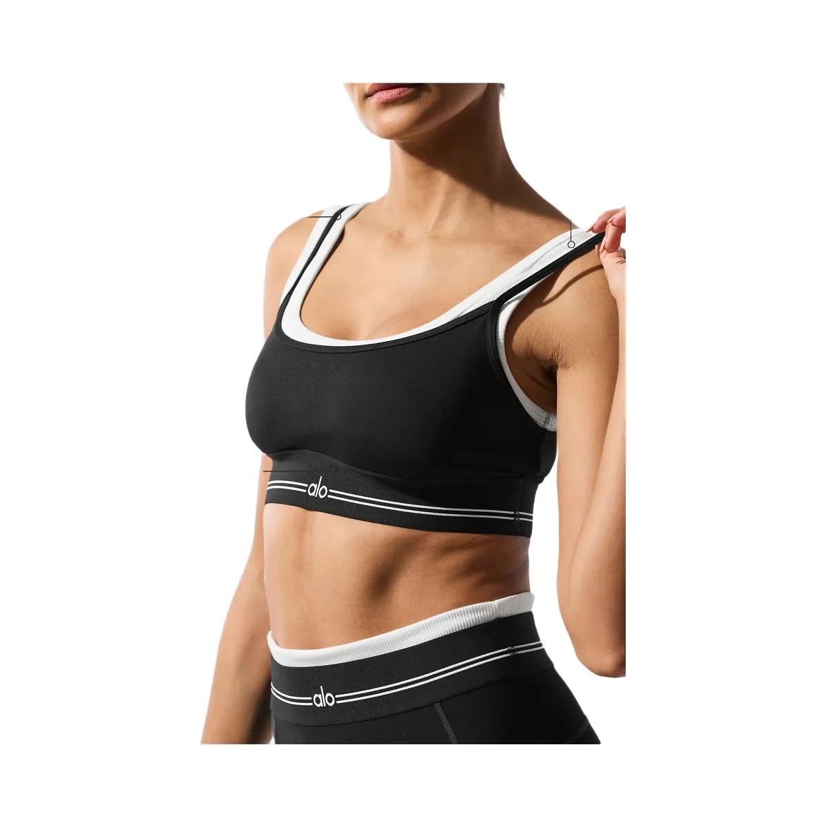 Alo Women's Airbrush Better Together Bra - Black/White - HypeFly India View 2