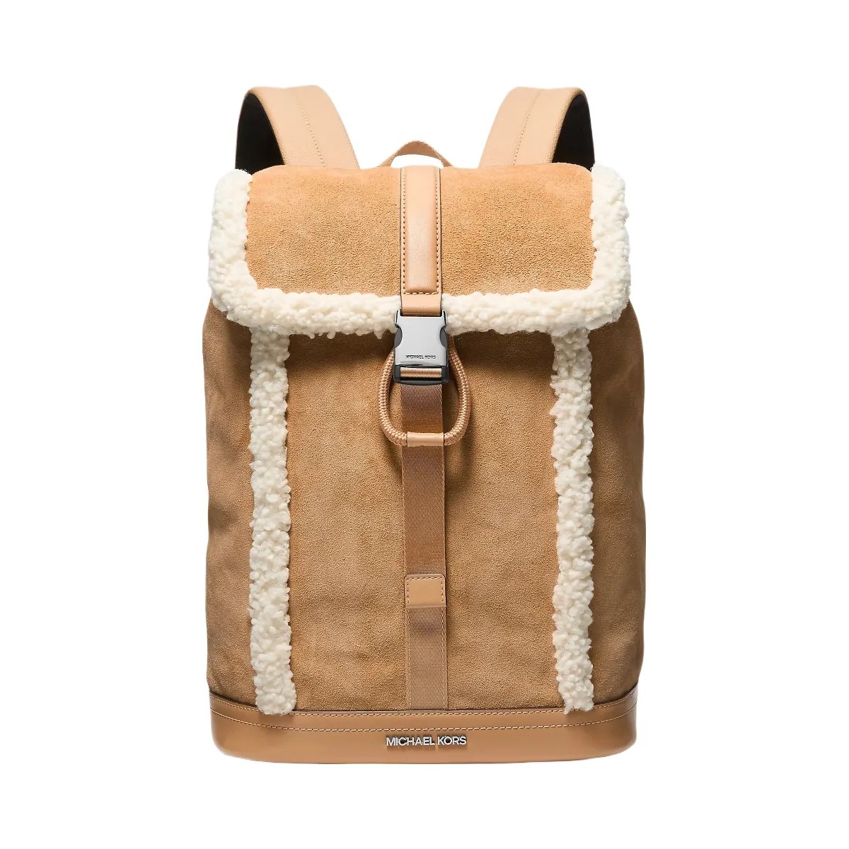 Michael Kors Cooper Suede and Sherpa Backpack Peanut - HypeFly India View 1
