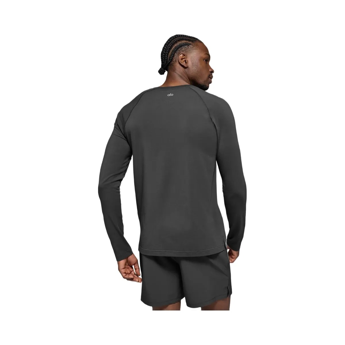 Alo Men's Vapor Crewneck Long Sleeve - Anthracite - HypeFly India View 3
