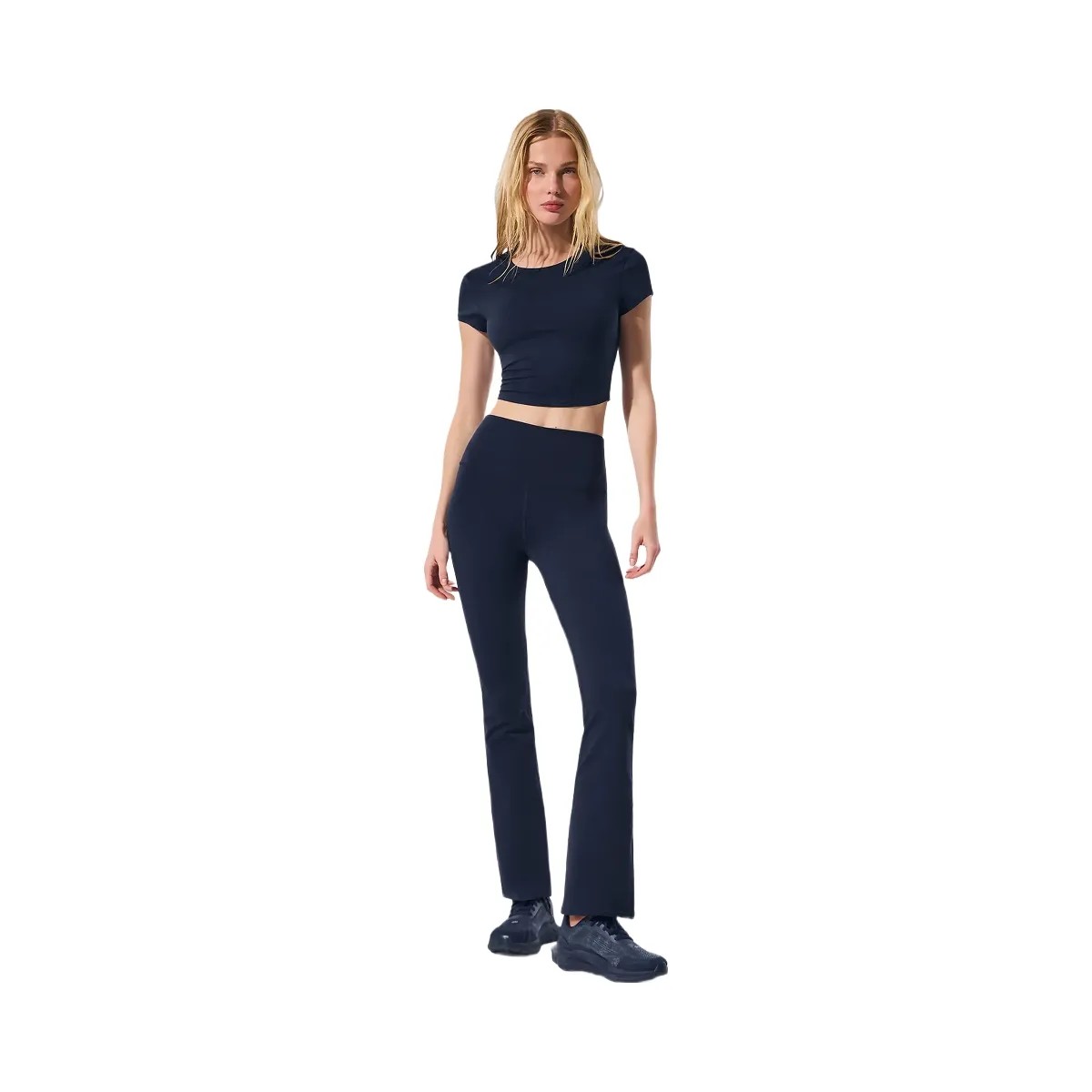 Alo Women's Airbrush High-Waist 7/8 Bootcut Legging - Navy - HypeFly India View 4