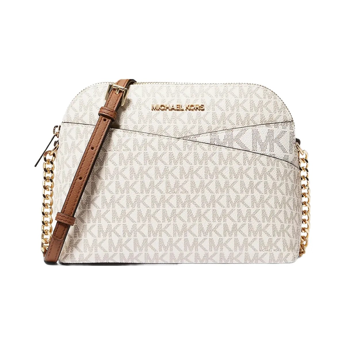 Michael Kors Jet Set Travel Medium Logo Dome Crossbody Bag Vanilla - HypeFly India View 1