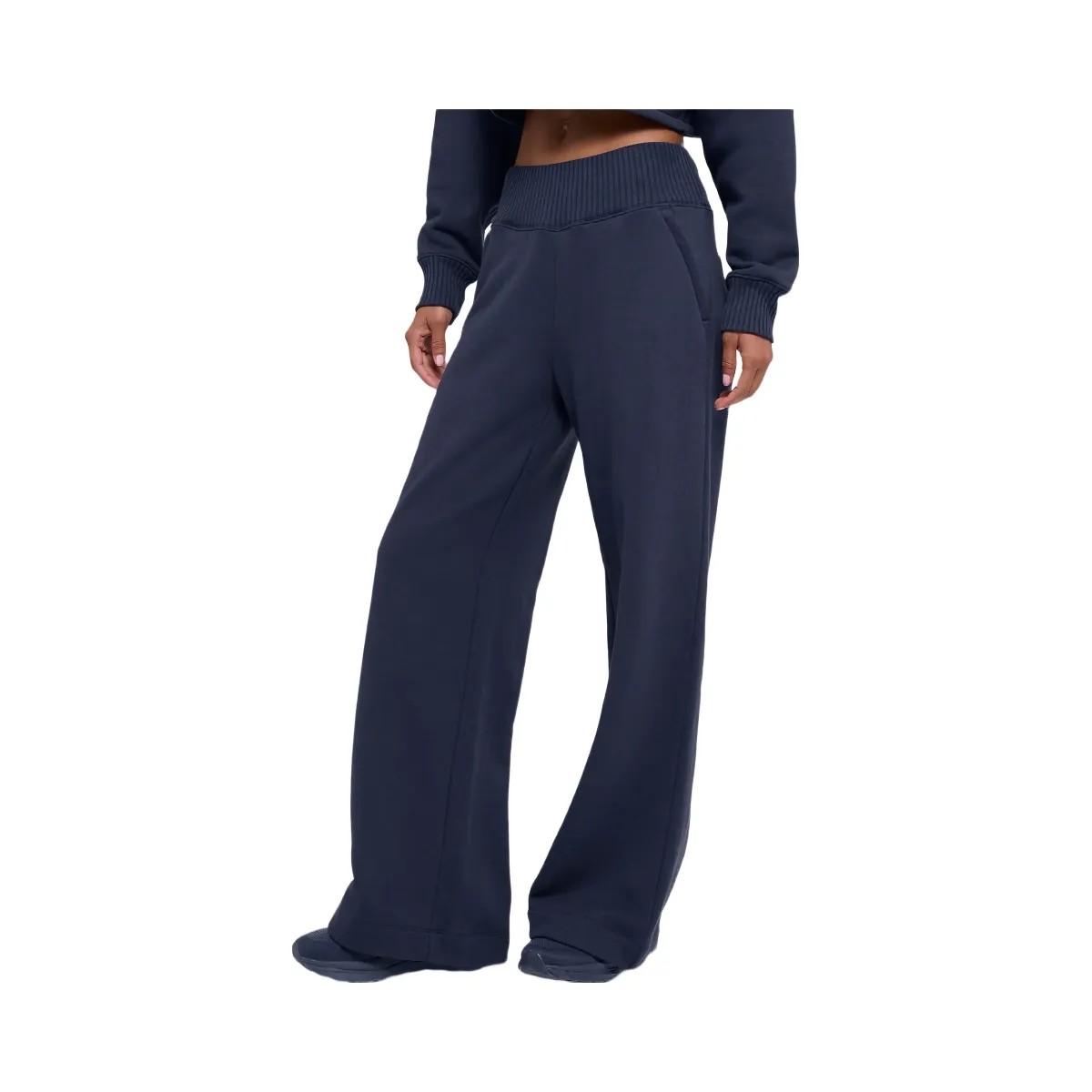 Alo Women's Serenity Wide Leg Sweatpant - Navy - HypeFly India View 1