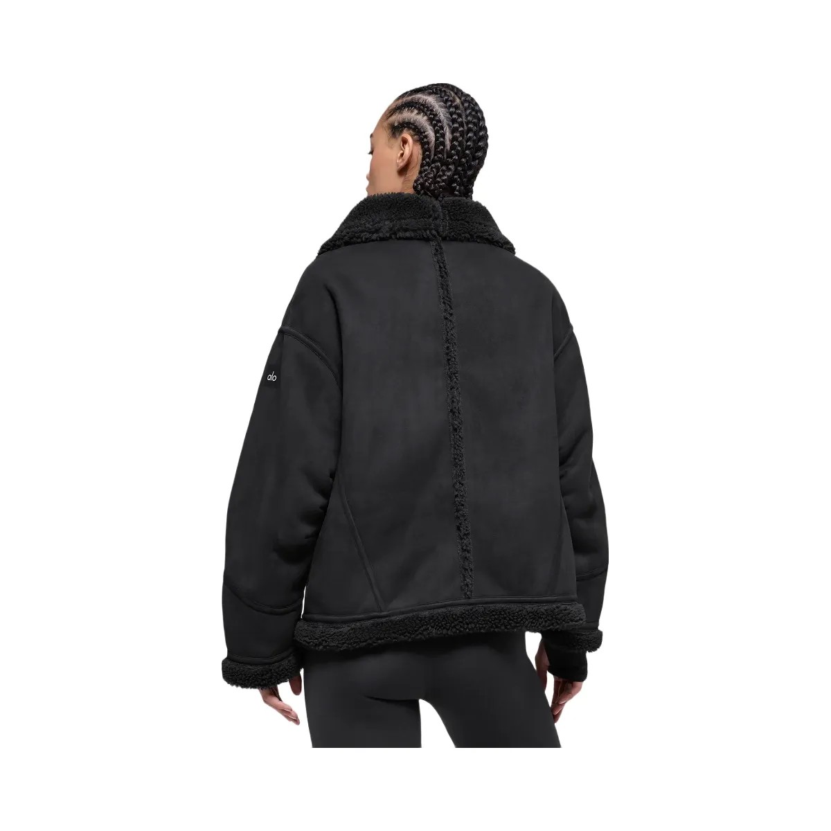 Alo Women's Faux Shearling Grand Jacket - Black - HypeFly India View 4