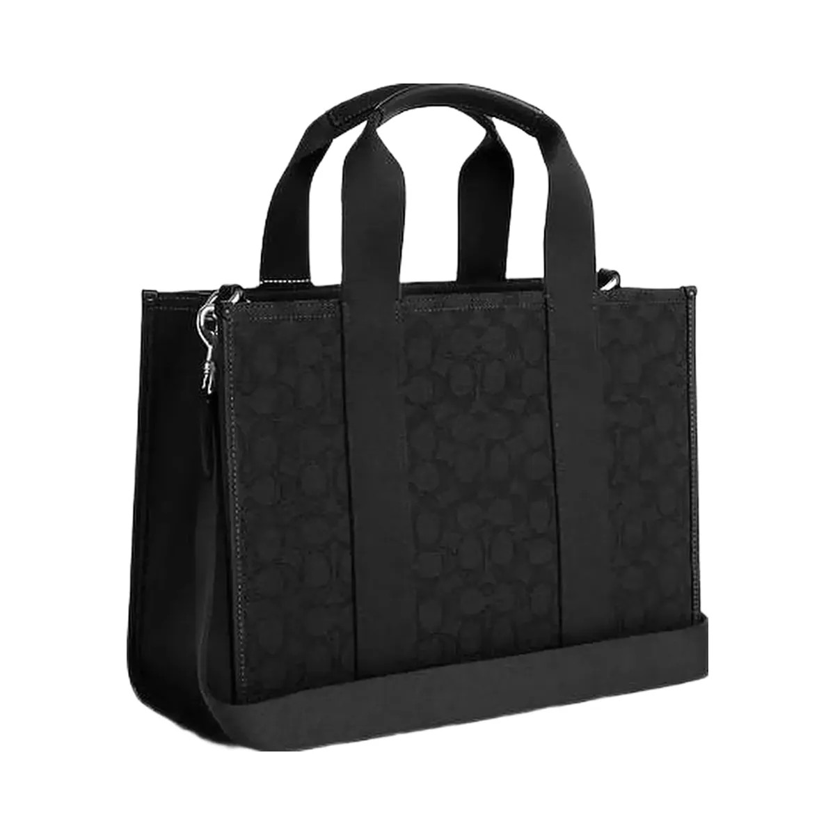 Coach Smith Tote Bag In Signature Jacquard Non Leather-Silver-Black - HypeFly India View 3