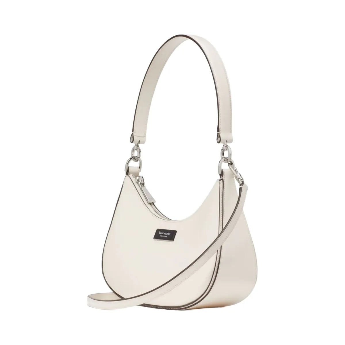 Kate Spade Sam Icon Shiny Small Convertible Crossbody Parchment - HypeFly India View 1