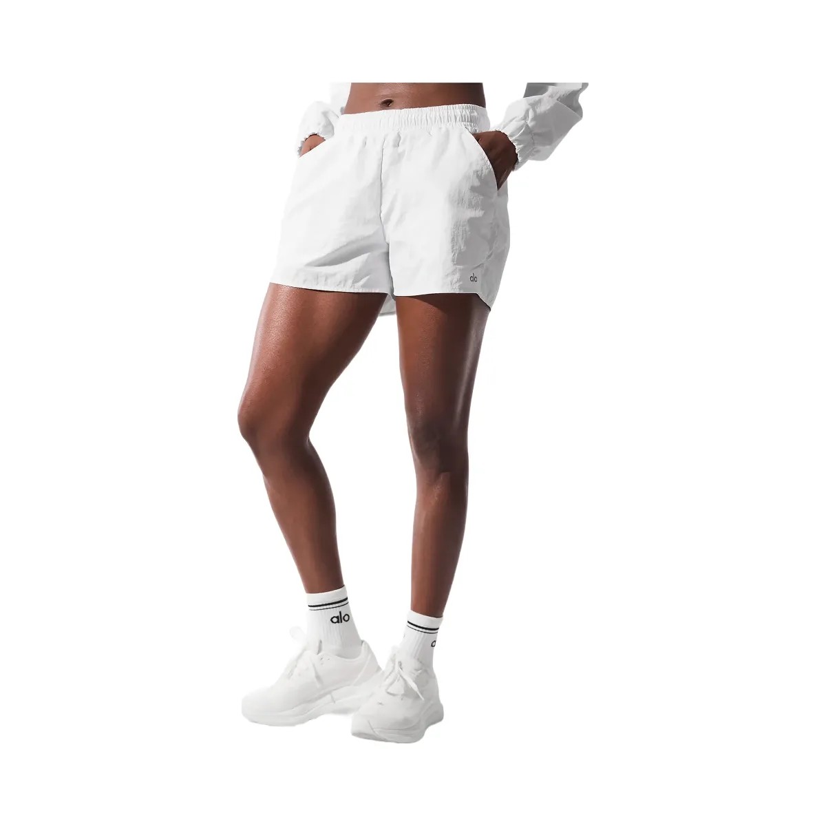 Alo Women's Alumni Short - White - HypeFly India View 1