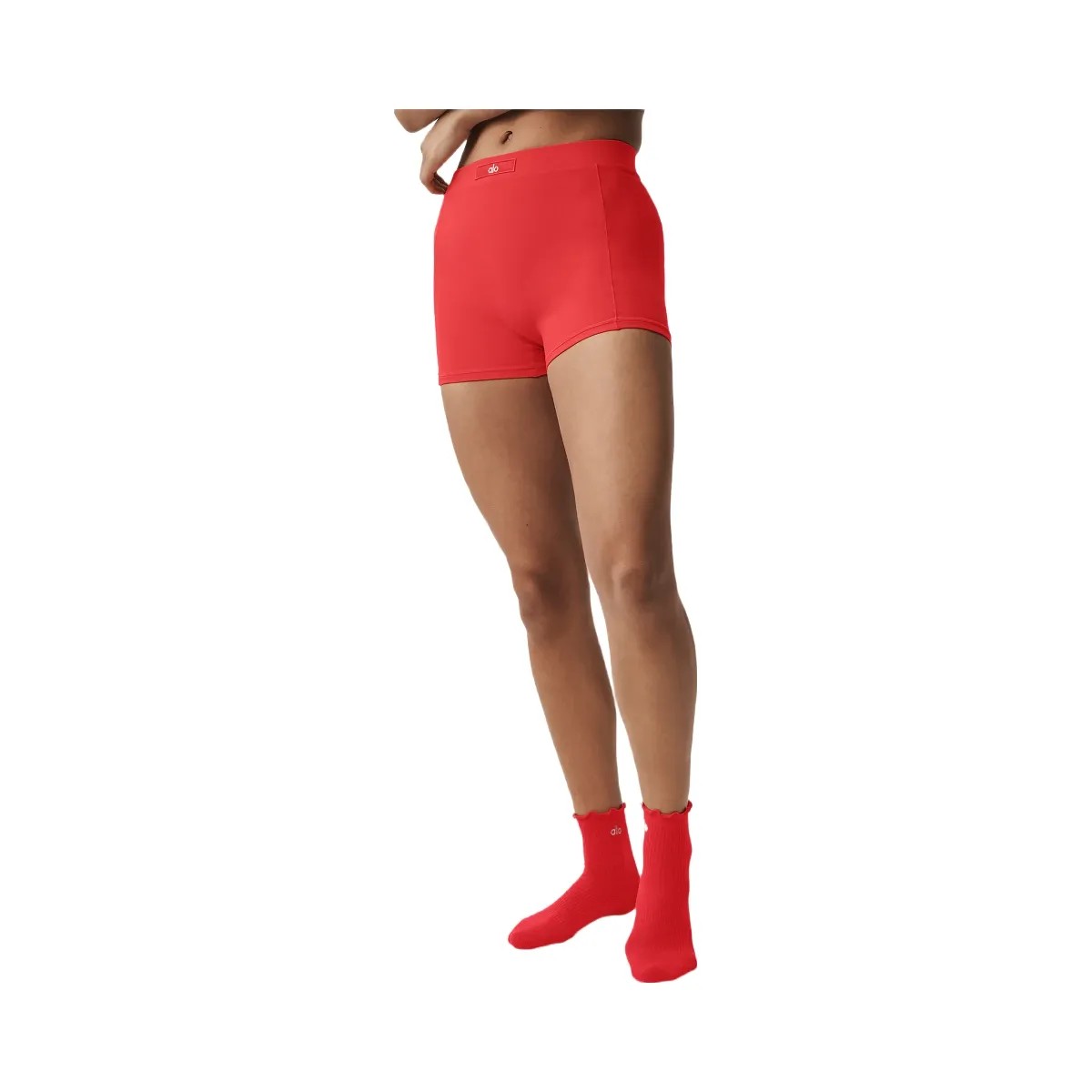 Alo Women's soft Sincere Micro Short - Bright Red - HypeFly India View 2
