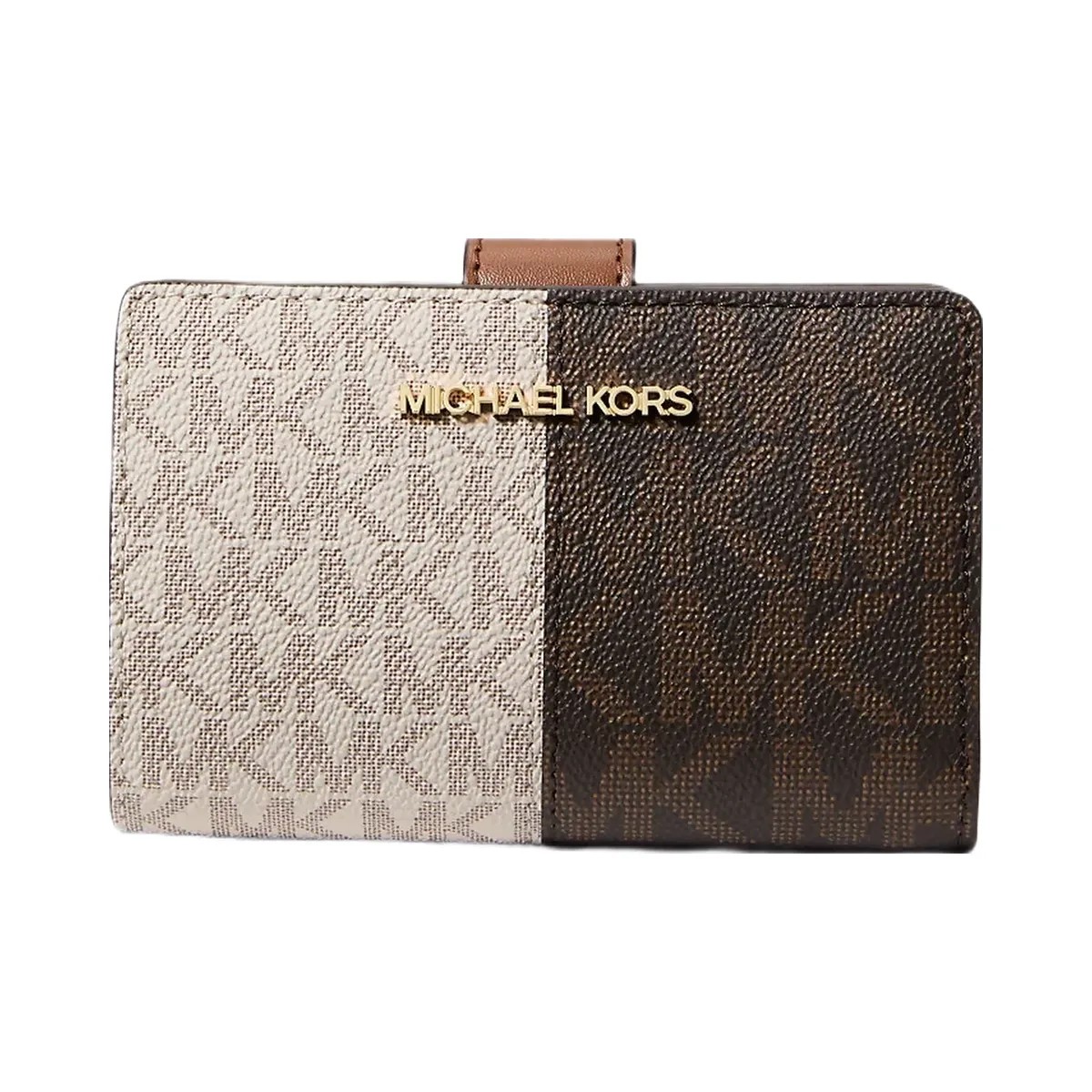 Michael Kors Jet Set Medium Two-Tone Logo Wallet Brown Multi - HypeFly India View 1