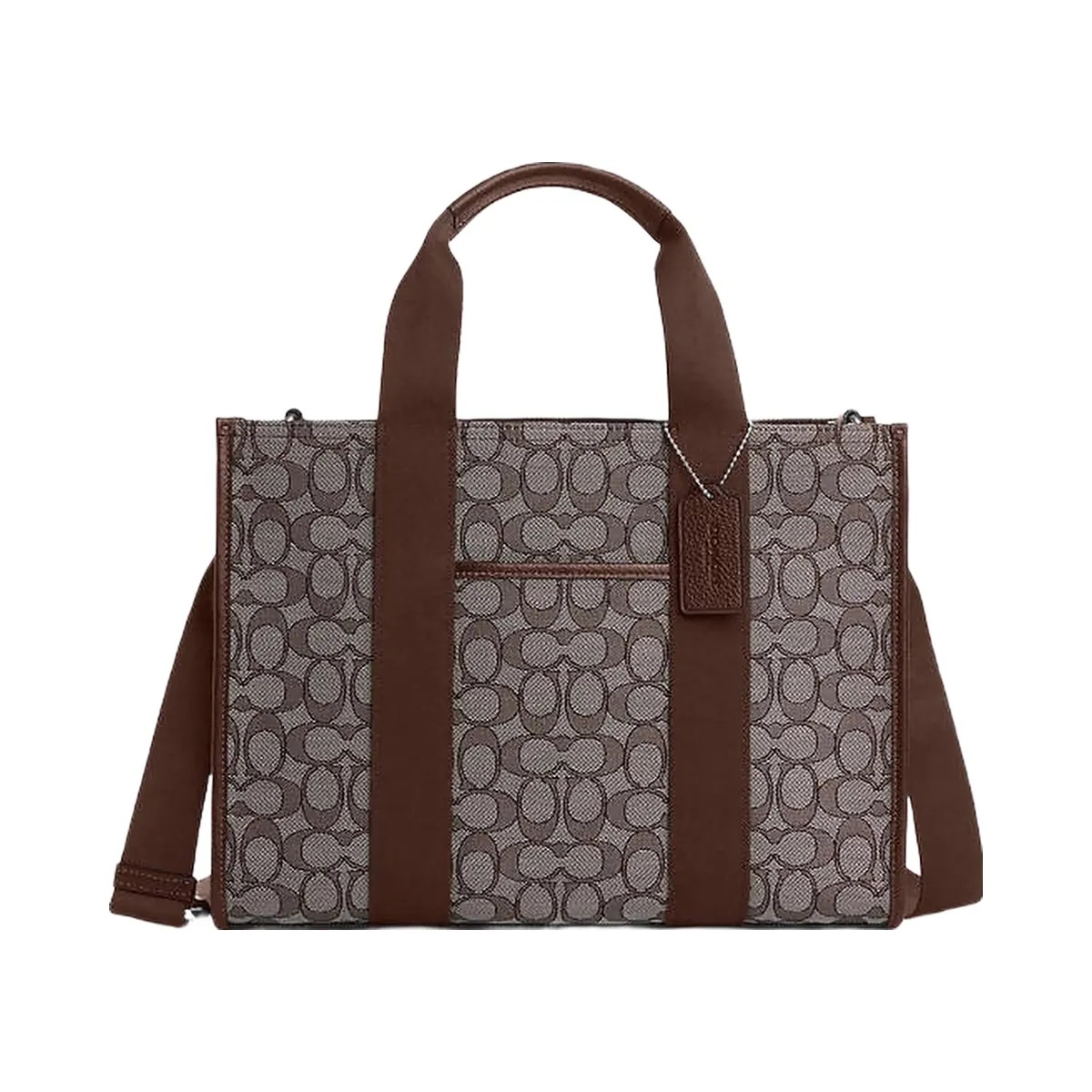 Coach Smith Tote Bag In Signature Jacquard Signature Jacquard-Silver-Oak-Maple - HypeFly India View 1
