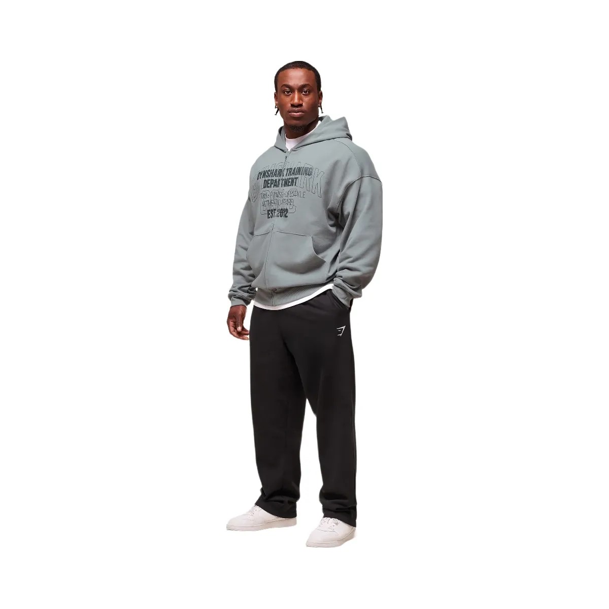 Gymshark Authentic Apparel Zip Up Hoodie - Smokey Grey - HypeFly India View 4