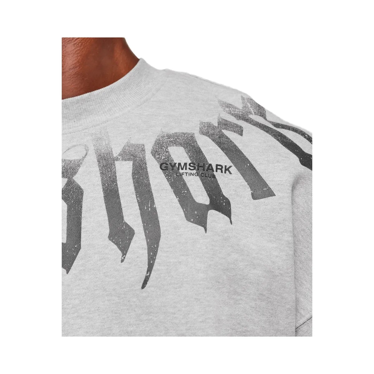 Gymshark Fade Graphic Crew - Light Grey Core Marl - HypeFly India View 5