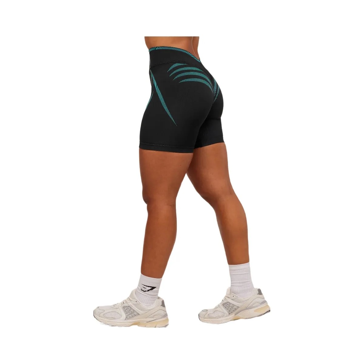 Gymshark Apex Lift Seamless Short - Black/Brand Blue - HypeFly India View 3