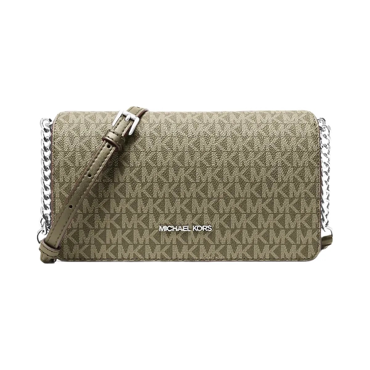 Michael Kors Jet Set Signature Logo Crossbody Bag Olive - HypeFly India View 1