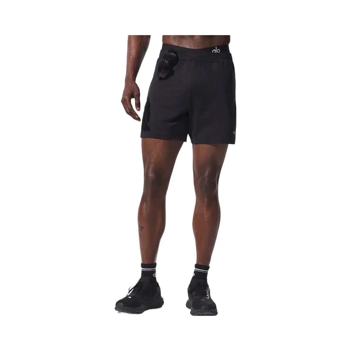 Alo Men's 7" Conquer React Performance Short - Black - HypeFly India View 3