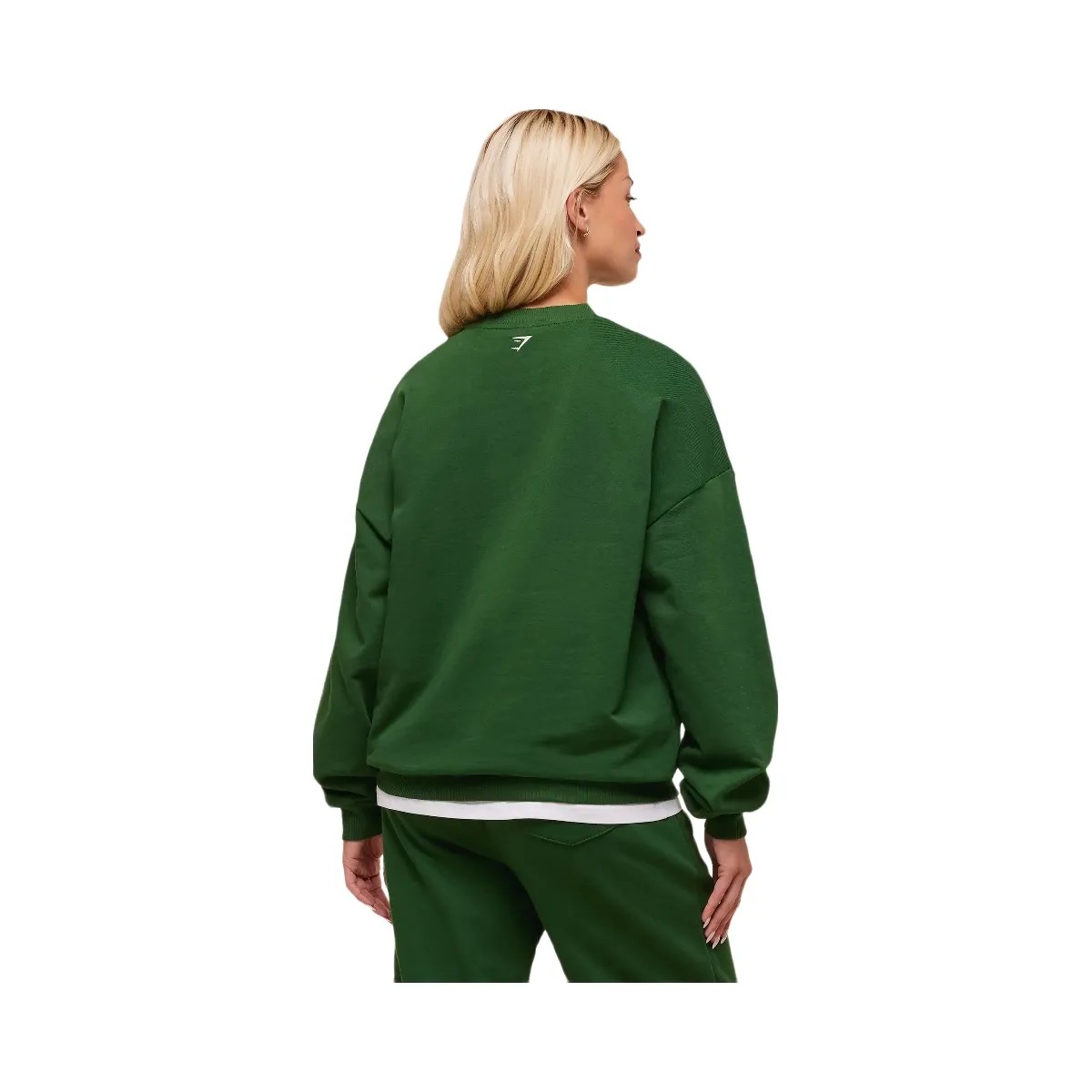 Gymshark Collegiate Graphic Crew Neck Pullover - Athletic Green - HypeFly India View 2