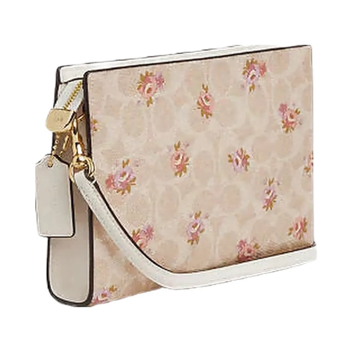 Coach Slim Crossbody Bag In Signature Canvas With Floral Print Gold-Sand Multi - HypeFly India View 3
