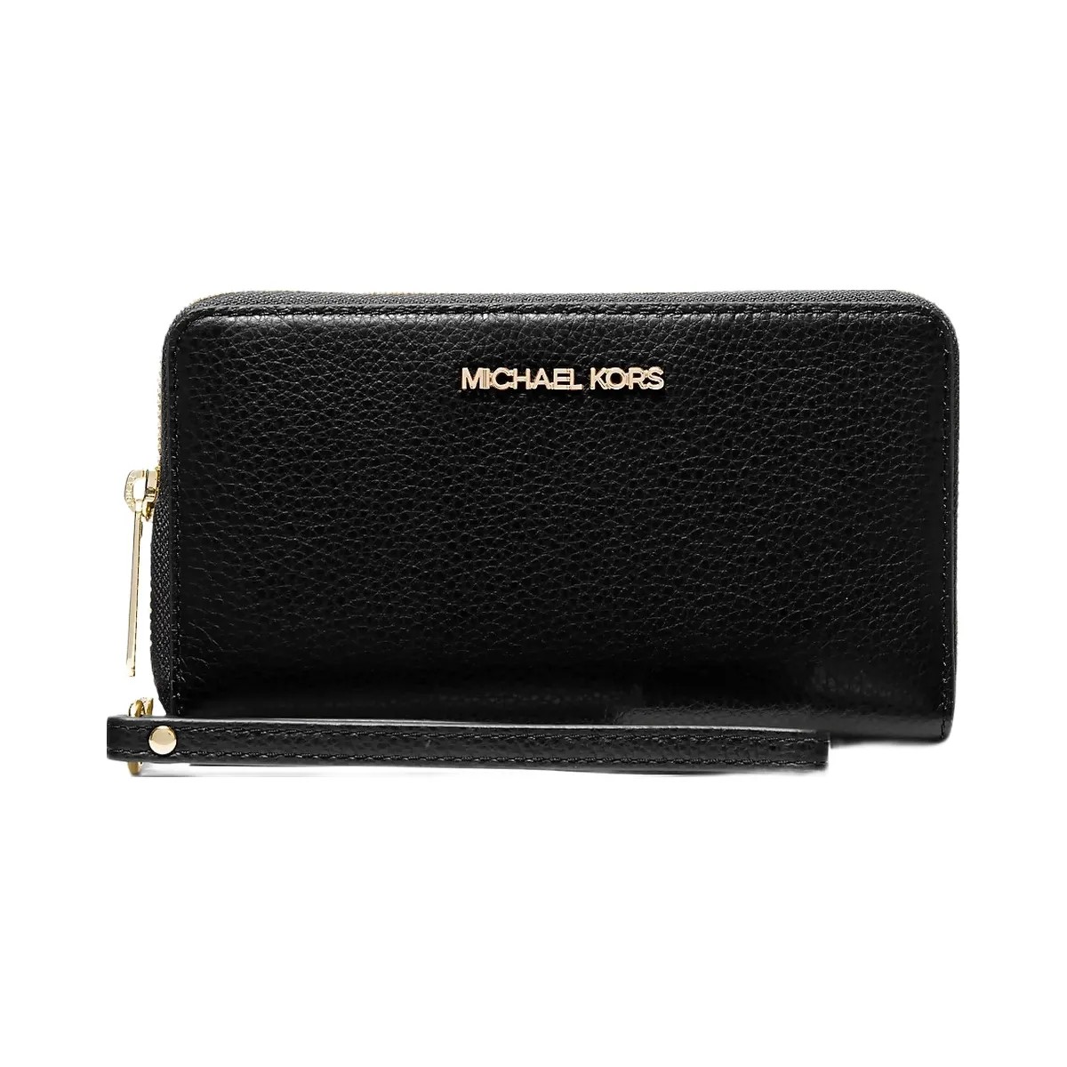 Michael Kors Large Pebbled Leather Smartphone Wristlet Black - HypeFly India View 1