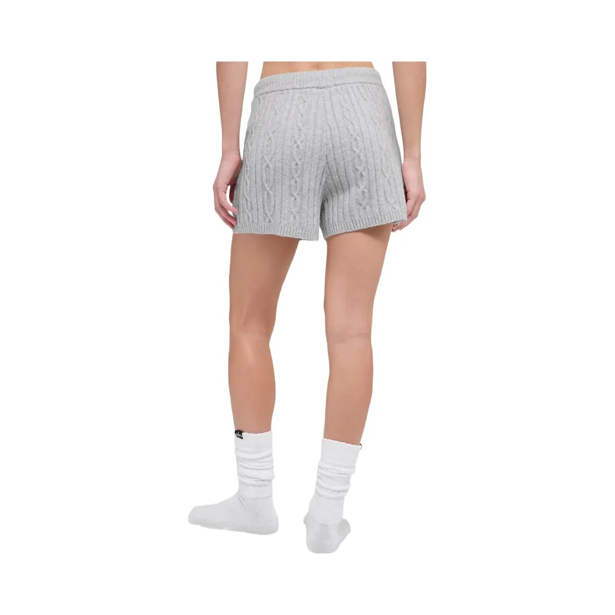 Alo Women's Cable Knit Winter Bliss Short - Athletic Heather Grey - HypeFly India View 3