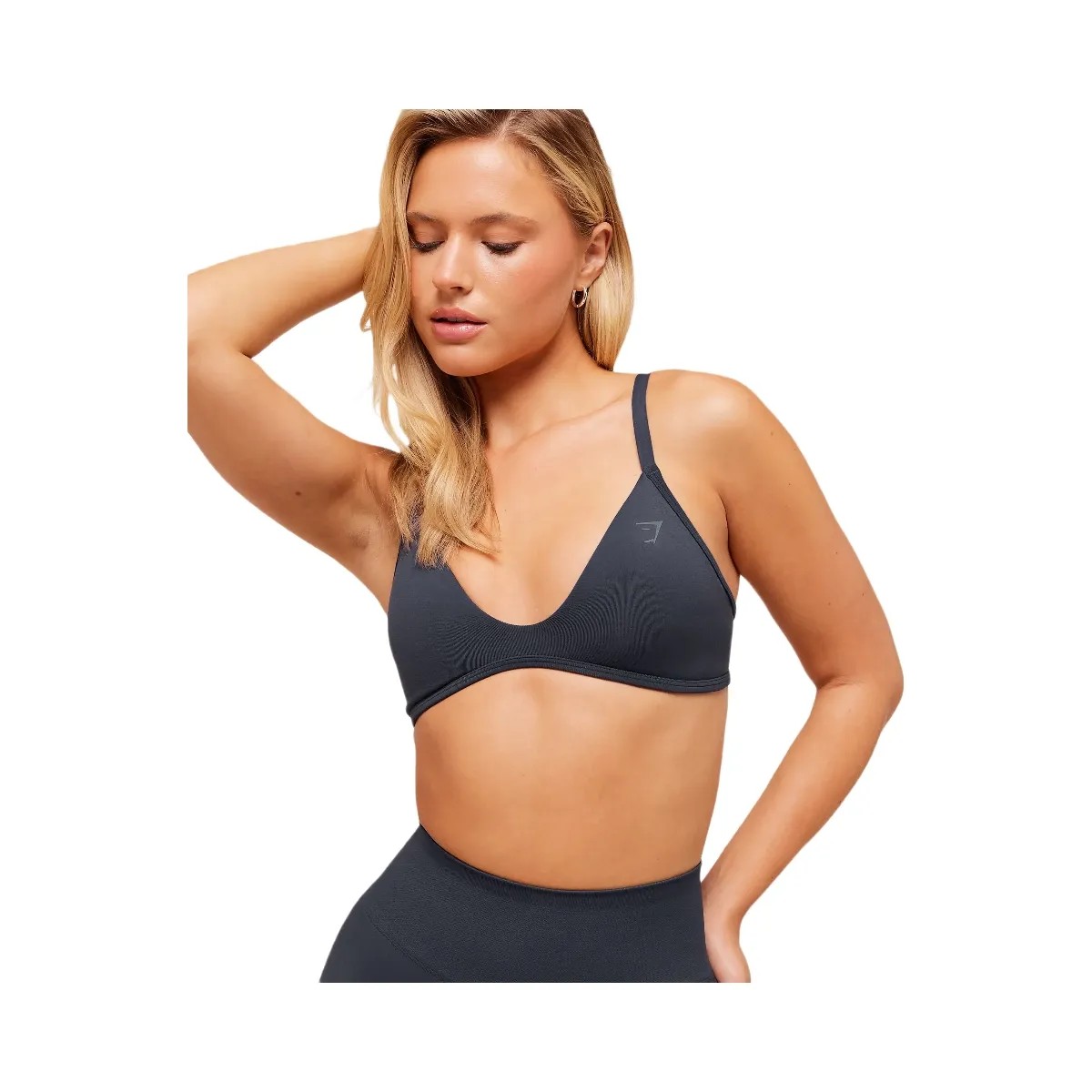 Gymshark Soft Sculpt V-neck Sports Bra - Heavy Blue - HypeFly India View 5