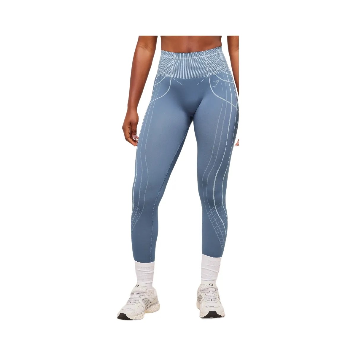 Gymshark Apex Seamless Leggings - Worn Blue/Gentle Blue - HypeFly India View 1