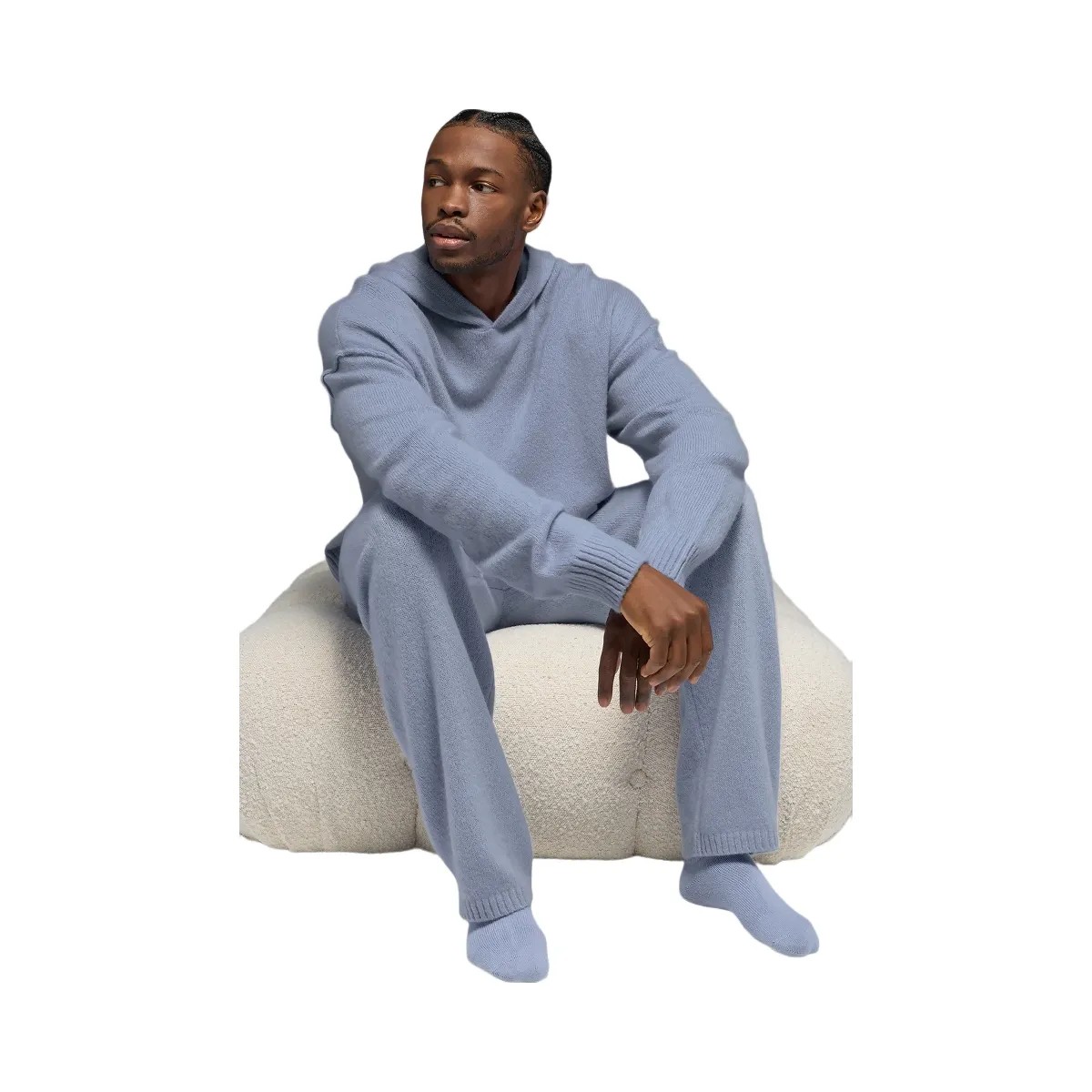 Alo Men's Wool Cashmere New Class Hoodie - Winter Frost - HypeFly India View 3