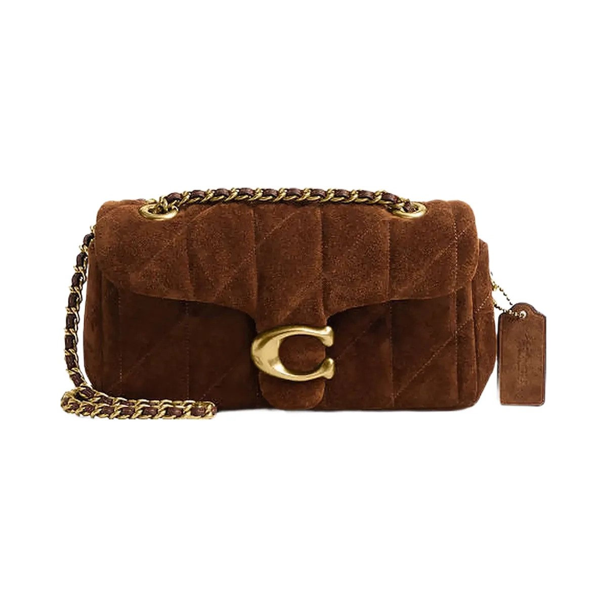 Coach Tabby Shoulder Bag 20 With Quilting Suede-Brass-Warm Brown - HypeFly India View 1