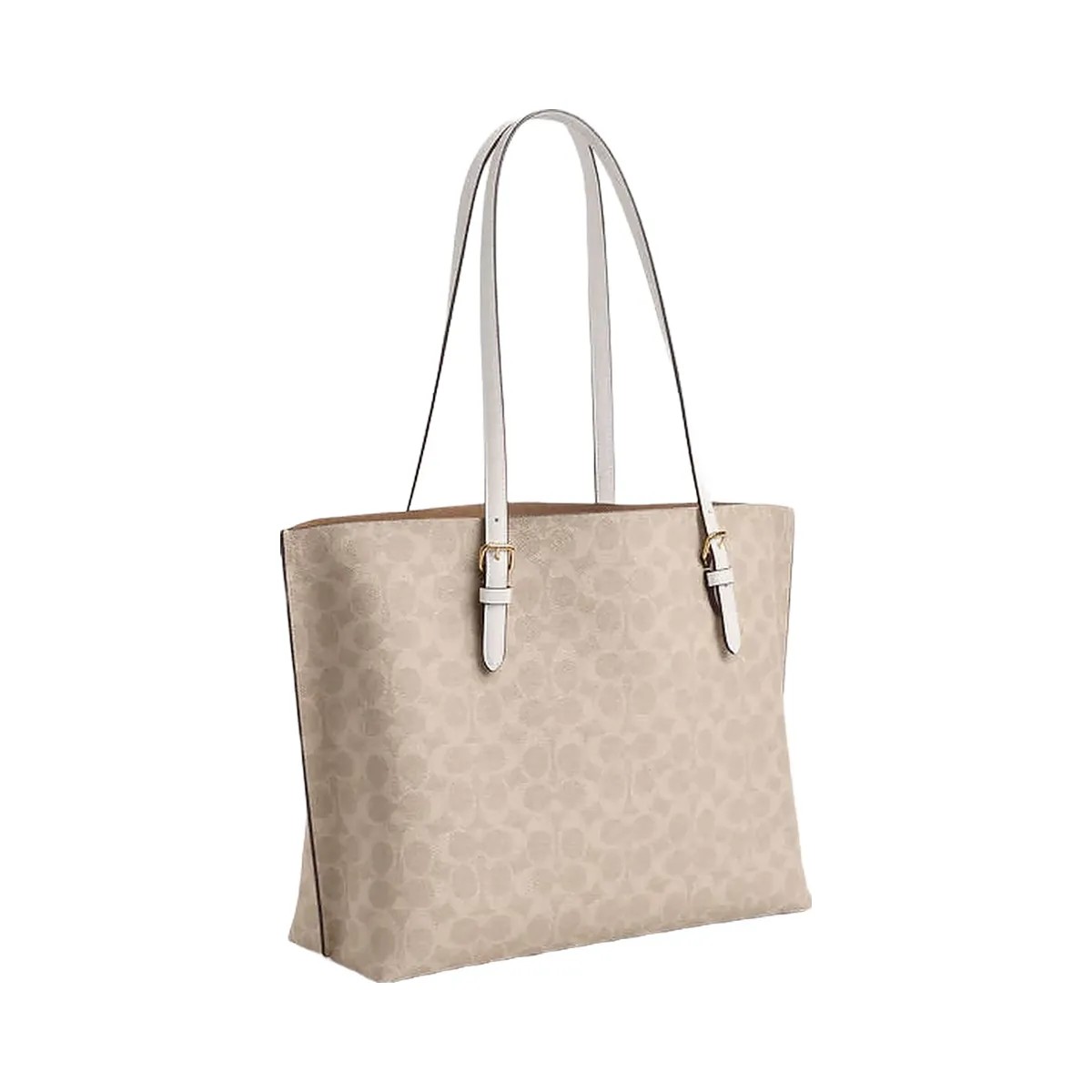 Coach Mollie Tote Bag In Signature Canvas Signature Canvas-Gold-Sand-Chalk - HypeFly India View 3