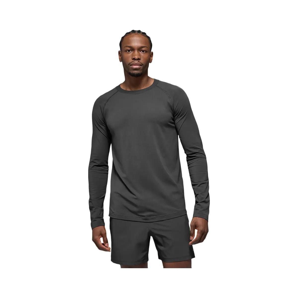 Alo Men's Vapor Crewneck Long Sleeve - Anthracite - HypeFly India View 1