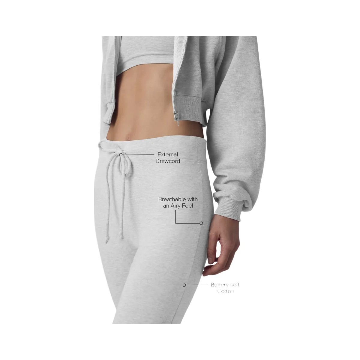 Alo Women's Sway Bootcut Sweatpant - Athletic Heather Grey - HypeFly India View 2