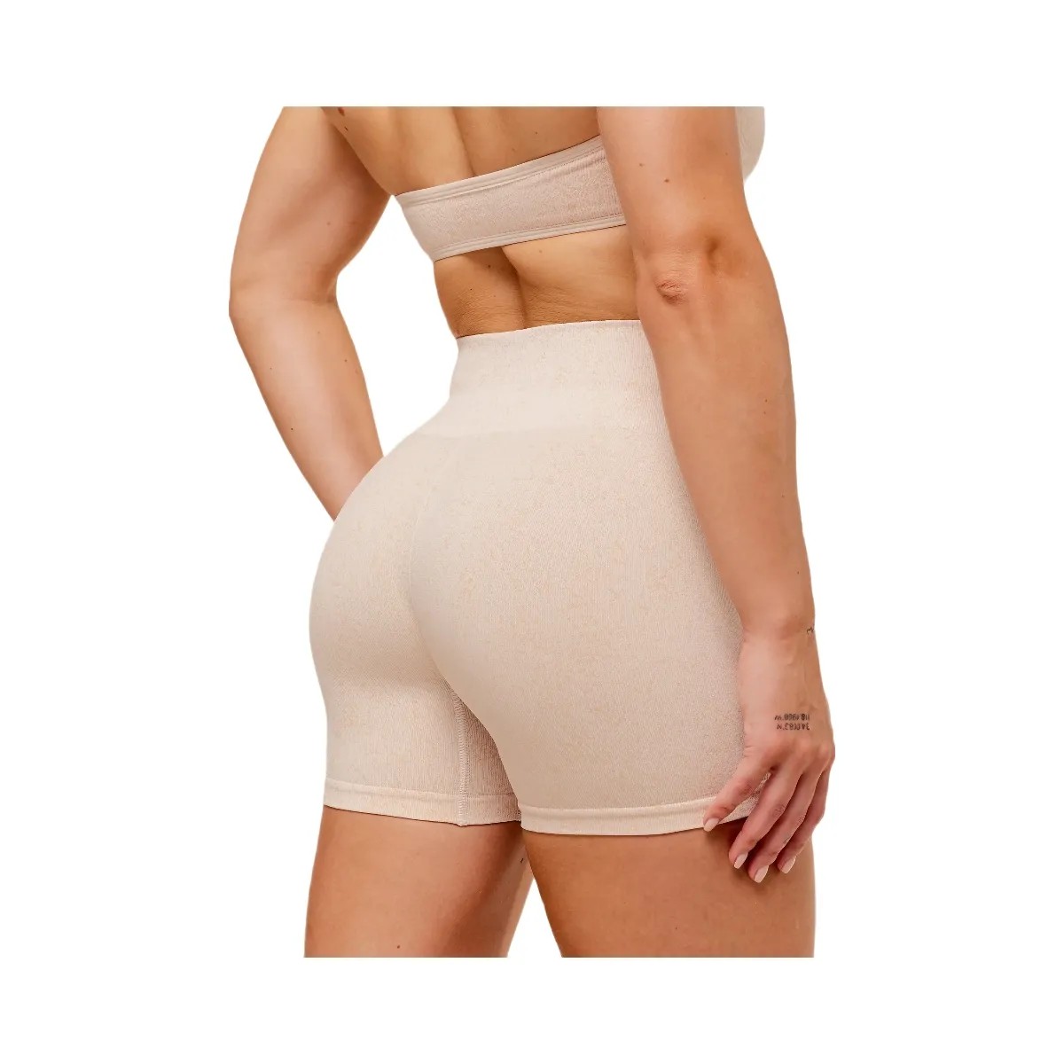 Gymshark Adapt Fleck x Whitney Seamless Shorts - Coconut White - HypeFly India View 5
