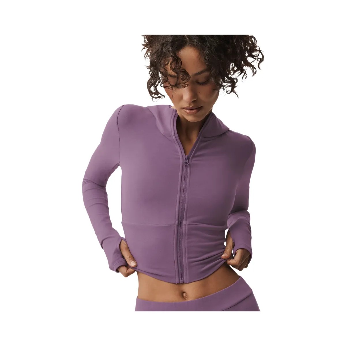 Alo Women's Sway Full Zip Hoodie - Plum Kiss - HypeFly India View 3