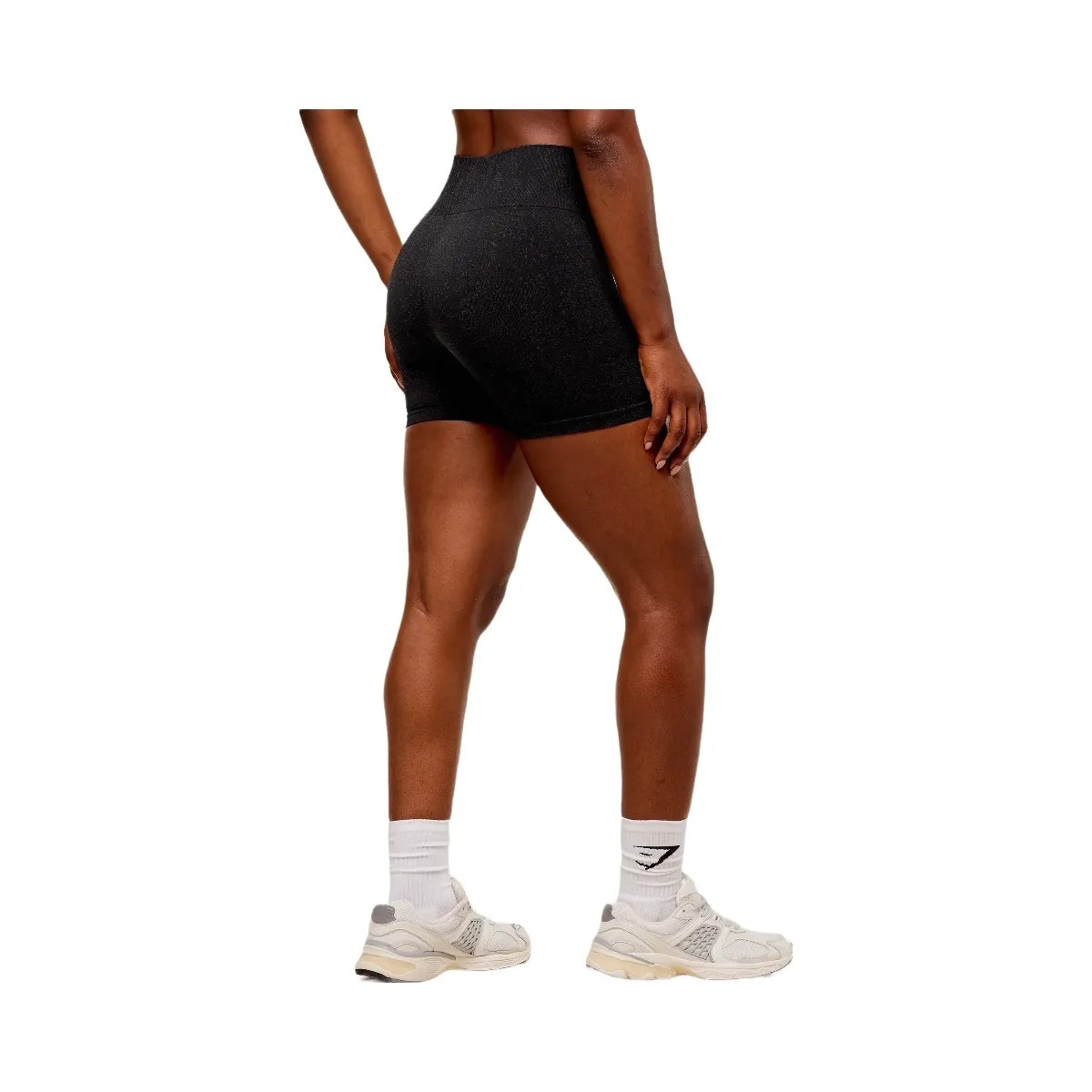 Gymshark Adapt Fleck Seamless Shorts - Black/Smokey Grey - HypeFly India View 2