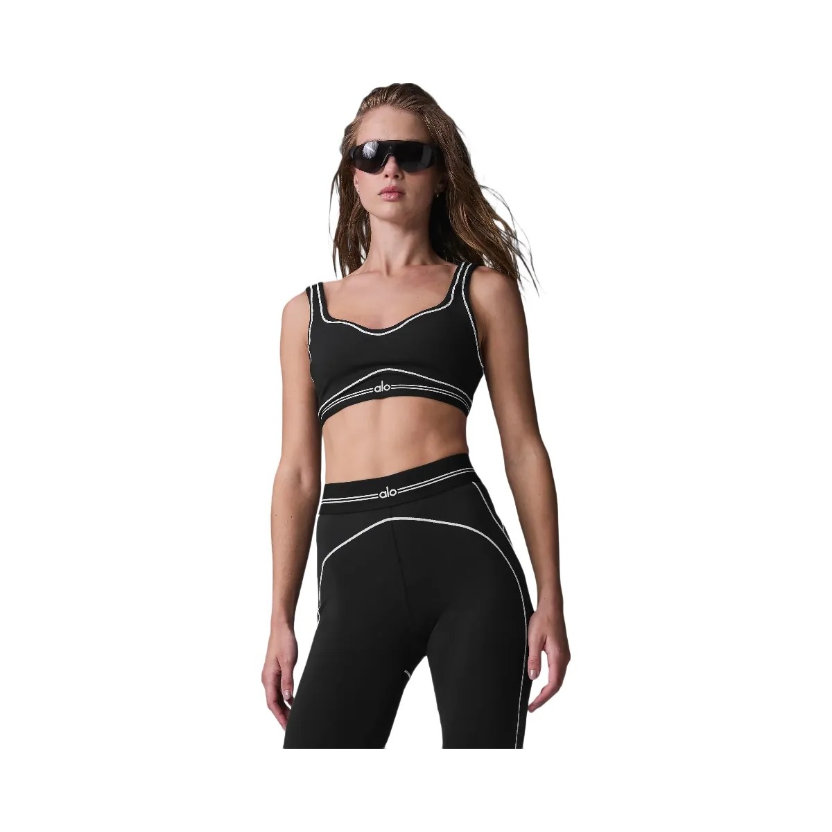 Alo Women's Airbrush Heart Throb Bra - Black/White - HypeFly India View 1