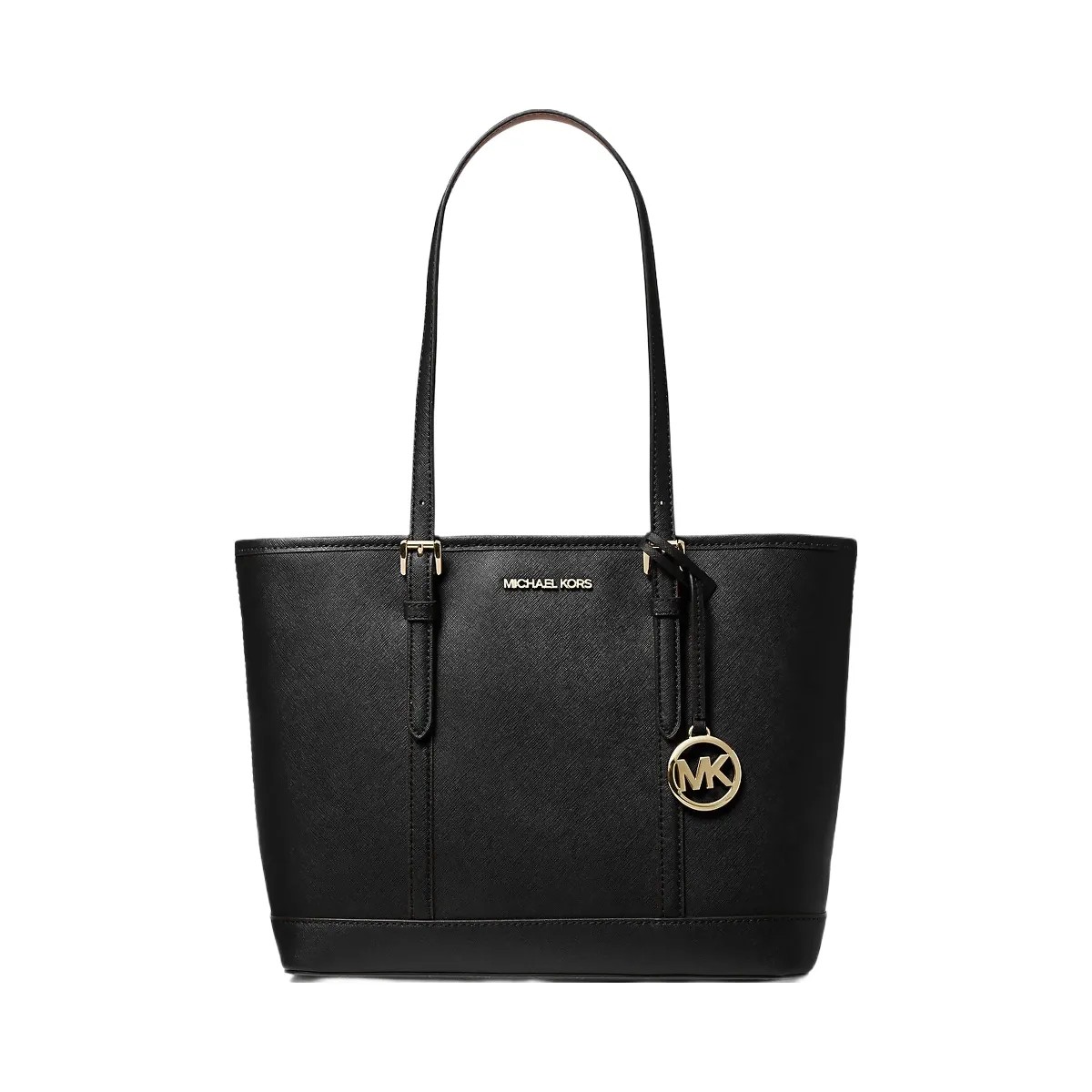 Michael Kors Jet Set Travel Small Saffiano Leather Top-Zip Tote Bag Black - HypeFly India View 1