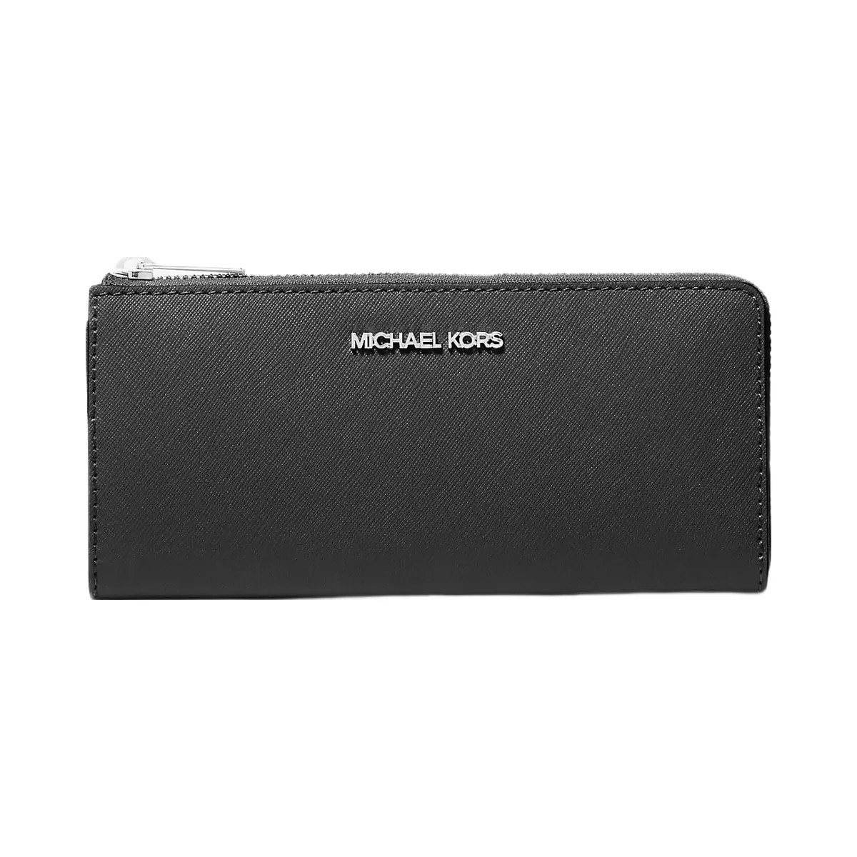Michael Kors Jet Set Travel Large Saffiano Leather Quarter-Zip Wallet Black - HypeFly India View 1