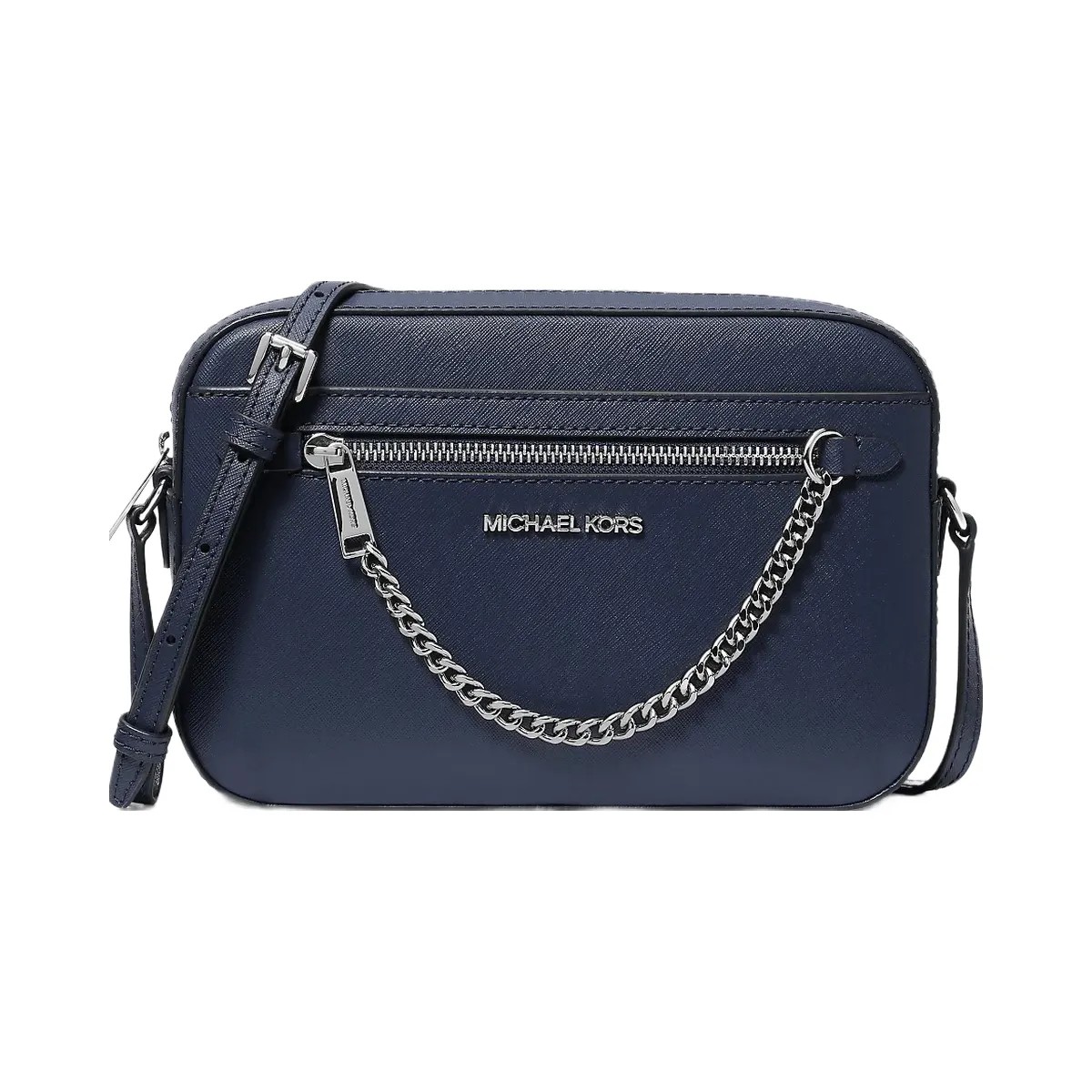 Michael Kors Jet Set Large Saffiano Leather Crossbody Bag Navy - HypeFly India View 1