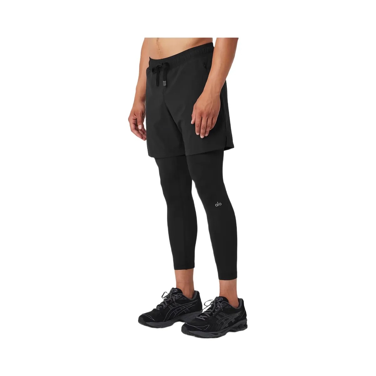 Alo Men's Stability 2-In-1 Pant - Black/Black - HypeFly India View 4