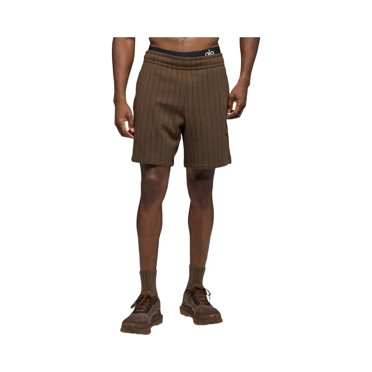 Alo Men's 7" Pinstripe Short - Espresso Pinstripe - HypeFly India View 3