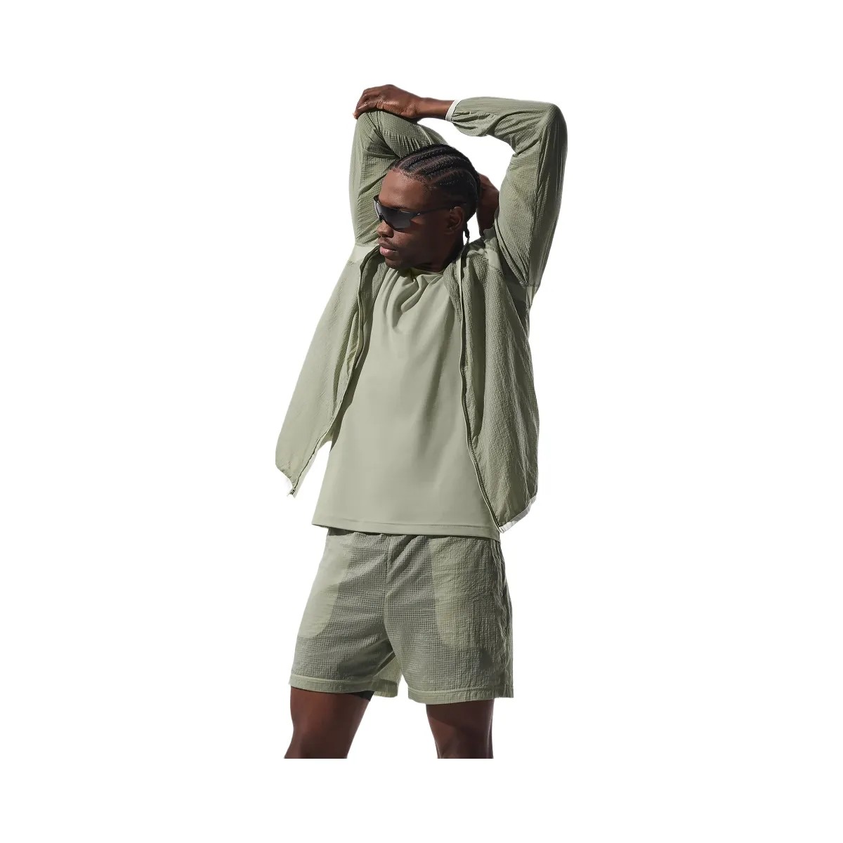Alo Men's 5" Game Time Ripstop 2-In-1 Short - Limestone/Black - HypeFly India View 6