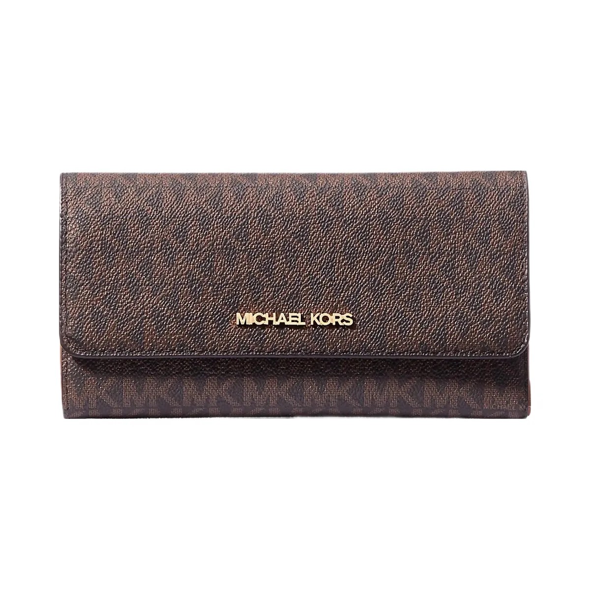 Michael Kors Jet Set Large Logo Trifold Wallet Brown - HypeFly India View 1