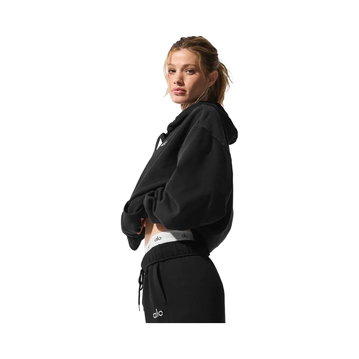 Alo Women's Accolade Hoodie - Black - HypeFly India View 2